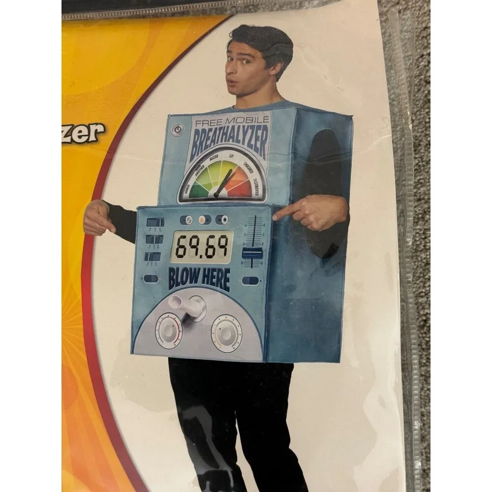 Spirit Halloween Adult Breathalyzer‎ Costume NEW Funny Party Drinking Blow Here - Picture 5 of 10